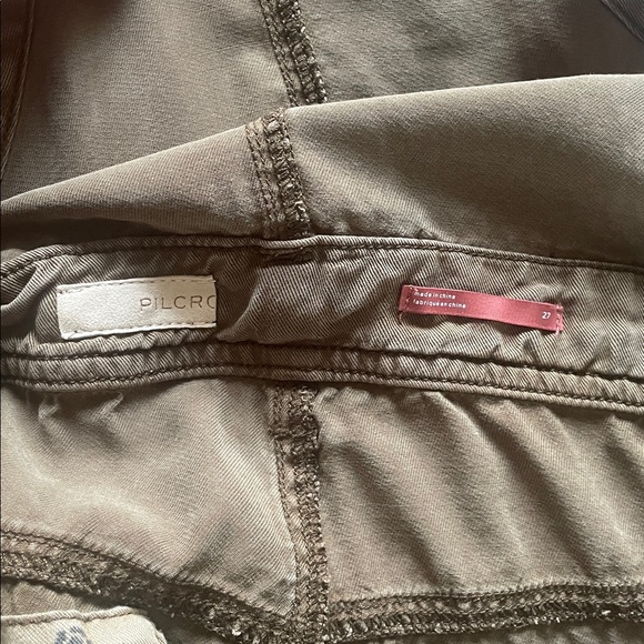 Pilcro The Painter Olive Green Utility Button Front Overalls Size 27 Soft Cozy - Picture 8 of 11